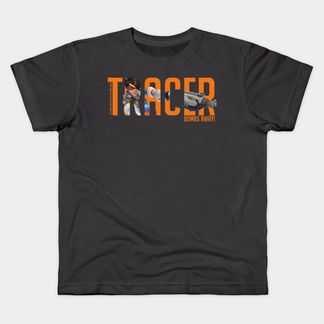 Tracer - Overwatch Kids T-Shirt by Rendi_the_Graye